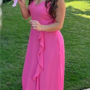 Elegant Pink Sleeveless Dress
